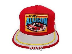 Vintage Bobby Allison Hat 80s Miller High Life NASCAR Trucker Cap 3 Stripe B3