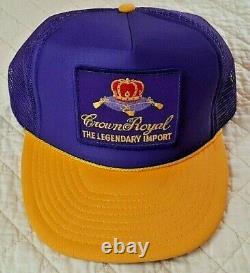 Vintage CROWN ROYAL 80s USA Trucker Hat Cap Snapback Mesh NWOT RARE NISSIN