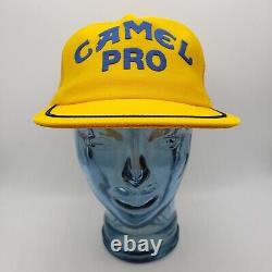 Vintage Camel Pro Cigarettes Trucker Snapback Hat cap YellowithBlue RARE USA