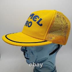 Vintage Camel Pro Cigarettes Trucker Snapback Hat cap YellowithBlue RARE USA