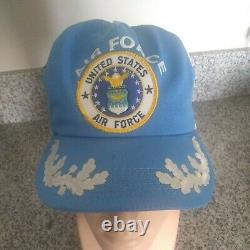 Vintage Cap Trucker Hat United States Air Force 3 Stripes Snapback Made In USA