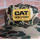 Vintage Caterpillar Hat Cat Diesel Power Camo Trucker Snapback Cap 80s Usa Made