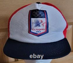 Vintage Champion ABC 1984 Olympics Los Angeles CA USA Trucker Hat Snapback Cap