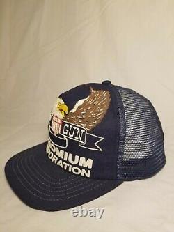Vintage Chromium Senco Top Gun Eagle Mesh Snapback Trucker Hat Cap Made In USA