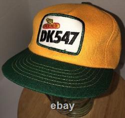 Vintage DEKALB DK547 80s USA Swingster Green Yellow Trucker Hat Cap Snapback WOW