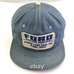 Vintage FORD Tractors Snapback Trucker Hat Patch Cap K Products USA Pima Arizona