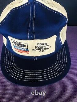 Vintage Ford-New Holland Trucker Snapback Hat Patch Mesh Cap K-Products Brand