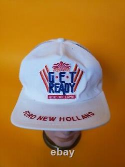 Vintage Ford New. Holland white Snapback Trucker Hat Cap 70s Rare K Products