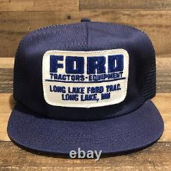 Vintage Ford Tractor Equipment Hat Snapback Trucker Cap K-Products USA READ