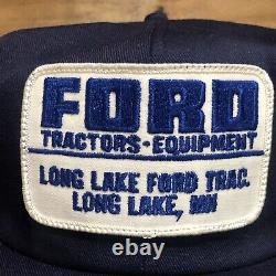 Vintage Ford Tractor Equipment Hat Snapback Trucker Cap K-Products USA READ
