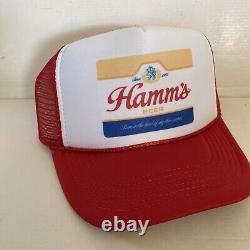 Vintage Hamm's Beer Hat Hamm's Trucker Hat snapback Red Party Summer Beach Cap