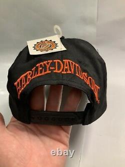 Vintage Harley Davidson Snapback Trucker Hat Cap NEW TAGS OLD STOCK Block Head