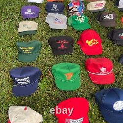 Vintage Hat Cap Lot Trucker Snap Back Strap Mesh Base Ball Bundle of 120 Huge BB
