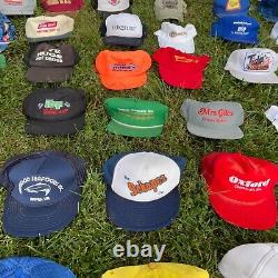 Vintage Hat Cap Lot Trucker Snap Back Strap Mesh Base Ball Bundle of 120 Huge BB