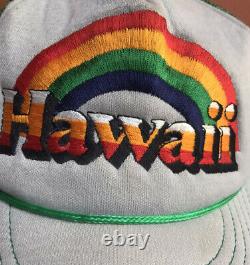 Vintage Hawaii Rainbow Warriors Hat Cap Snapback Trucker Mesh Embroidered Logo