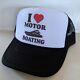 Vintage I Love Motor Boating Hat Funny Trucker Hat Snapback Black Party Cap