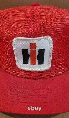 Vintage IH International Red Mesh Trucker Snapback Cap Hat K-brand USA