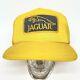 Vintage Jaguar Auto Car Le Man Racing Yellow Mesh Snapback Trucker Style Hat Cap