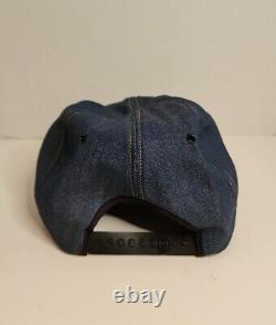 Vintage John Deere Blue Denim Snap Back Patch Trucker Hat Cap USA