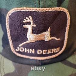 Vintage John Deere Camouflage Cap Snapback Hat Farm Trucker 80s USA K Products