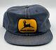 Vintage John Deere Denim Snap Back Patch Trucker Hat Cap Louisville Usa