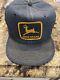 Vintage John Deere Denim Snap Back Patch Trucker Hat Cap Made In Usa