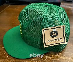 Vintage John Deere Full Mesh Snapback Farmer Trucker Cap Hat K-Products NWT USA
