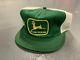 Vintage John Deere K Brand Green Mesh Trucker Snapback Hat Cap Patch Usa