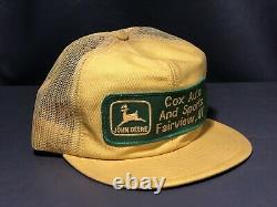 Vintage John Deere Made in USA men's snapback trucker mesh hat cap