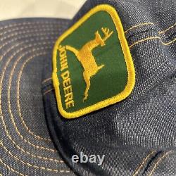 Vintage John Deere Patch Full Denim Trucker Hat Snapback Cap Louisville K USA