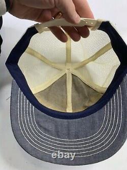 Vintage John Deere Patch K-Products Brand Snapback Mesh Trucker Hat Denim Cap
