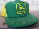 Vintage John Deere Patch Snapback Trucker Hat Cap 70s 80s Usa Green Yellow