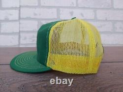 Vintage John Deere Patch Snapback Trucker Hat Cap 70s 80s USA Green Yellow
