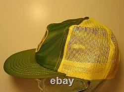 Vintage John Deere Snapback Trucker Hat Cap Louisville Green Yellow Made in USA