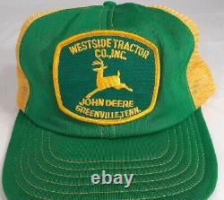 Vintage John Deere Trucker Hat Cap Snapback Westside Tractor Greeneville TN USA