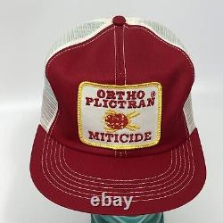 Vintage K Brand Trucker Hat Cap Snap Back Red USA Patch Mesh Ortho Farm Seed 80s