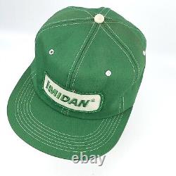 Vintage K Brand Trucker Hat Cap Snap Back USA Green Denim Patch Farm Seed 80s