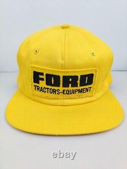 Vintage K Brand USA MADE Ford Tractors Equipment Patch Trucker Hat Snapback NOS