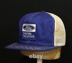 Vintage K PRODUCTS BRAND USA Made Trucker Hat Snapback Cap Ford Tractors Patch