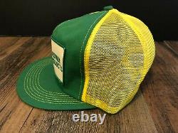 Vintage K-Products USA John Deere Patch Snapback Trucker Mesh Hat Cap Rare