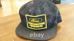 Vintage K-brand Ford Construction Black Full Mesh Snapback Patch Cap/hat Trucker