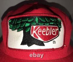 Vintage KEEBLER 70s 80s USA Adjusto Red Trucker Hat Cap Snapback PATCH Cookies