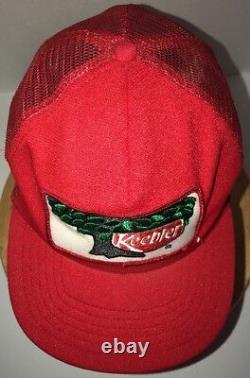 Vintage KEEBLER 70s 80s USA Adjusto Red Trucker Hat Cap Snapback PATCH Cookies