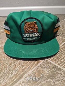 Vintage KODIAK RACING K-Products Trucker Hat Cap Snapback 3 STRIPE USA NICE