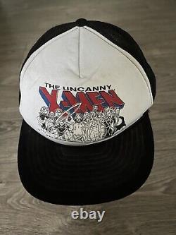 Vintage Kenda 1990 Marvel Uncanny X-Men Black Trucker Hat Snap Back Xmen Cap