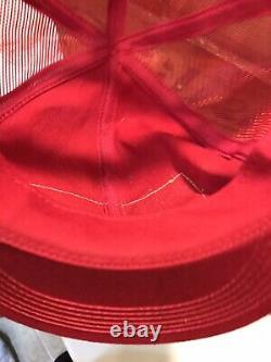 Vintage Kern's Feeds Patch Denim Farmer Trucker Hat Snapback Red Cap K-Products