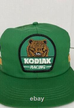 Vintage Kodiak Racing 3 Three Stripe Trucker Snapback Patch Cap Hat K Products