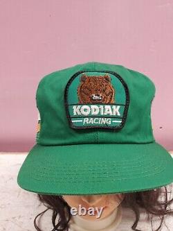 Vintage Kodiak Racing K Products 3 Stripe Mesh Patch Snapback Cap Hat 70s 80s