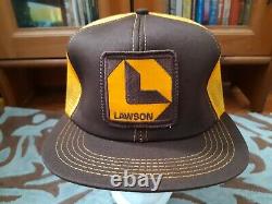 Vintage Lawson Patch Snapback Trucker Hat, Mesh Cap, K-Products, Made in USA