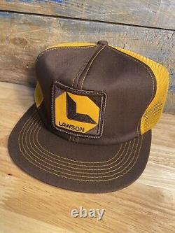 Vintage Lawson Patch Snapback Trucker Hat Mesh Cap K-Products Made in USA farm